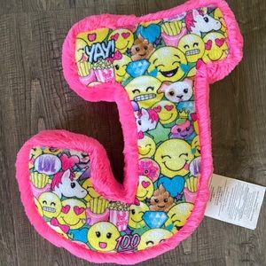 “J” fluffy pillow, pink by Justice